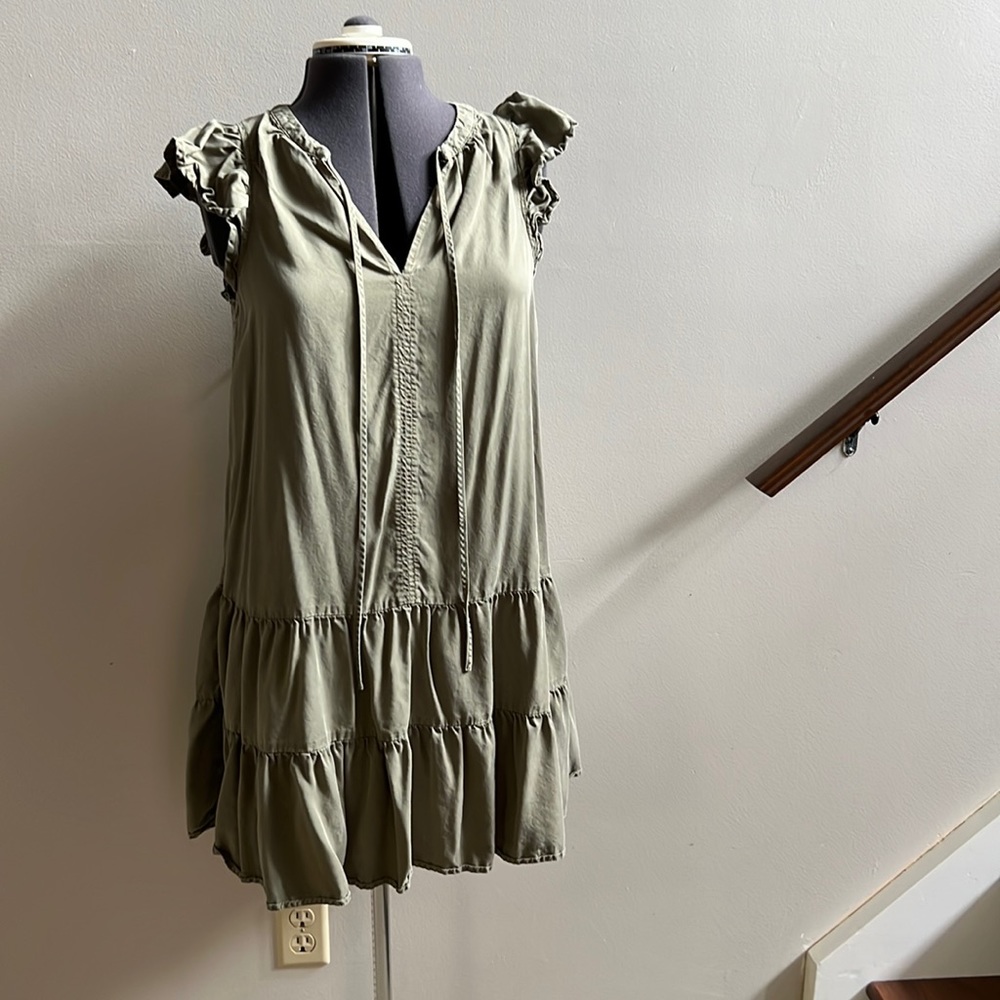 Knox Rose Split Collar Chambray Mini Dress
